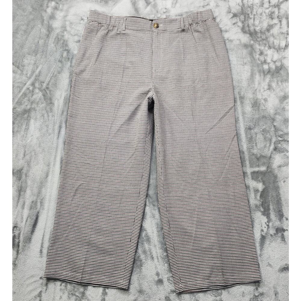 Shien Curve Pants Womens 4XL Black Brown Houndstooth High Rise Wide Leg Preppy
